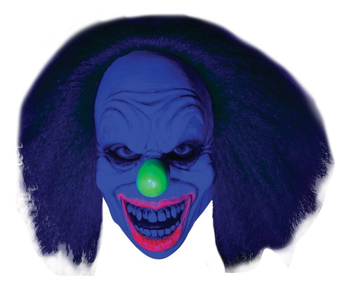 Máscara De Payaso Wild Neon Clown Efecto Neón Disfraz Payaso Color Blanco Mascara de payaso neon
