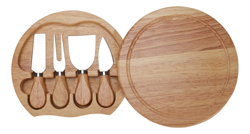 Set De Tablas Para Quesos Y Bandeja De Madera De Caucho