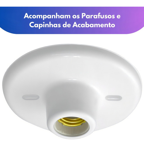 Kit de 8 enchufes de techo de porcelana E27, lámpara de techo blanca