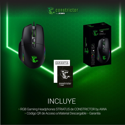 Imagen 5 de 10 de Mouse Gamer Constrictor Rgb 8 Botones 10000 Dpi