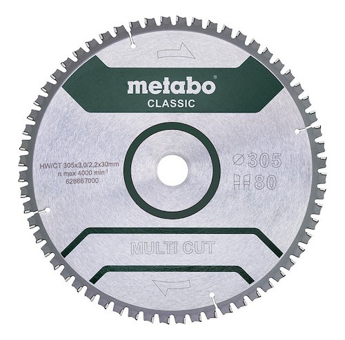 Hoja Sierra Circular Multimaterial Metabo 305 Mm 80 Dientes