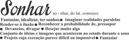 Adesivo Decorativo De Parede Frase Significado De Sonhar