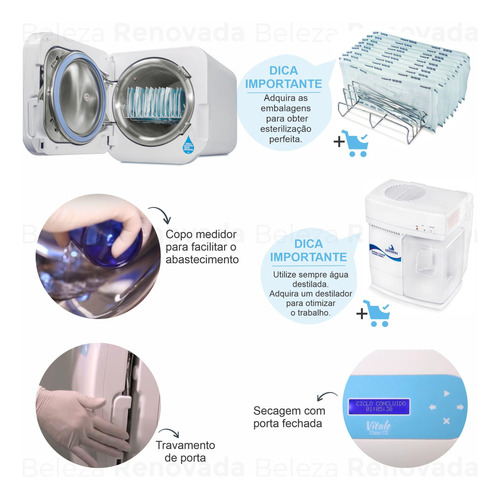 Autoclave Cristófoli Vitale Class Cd 21 Litros Kit Completo
