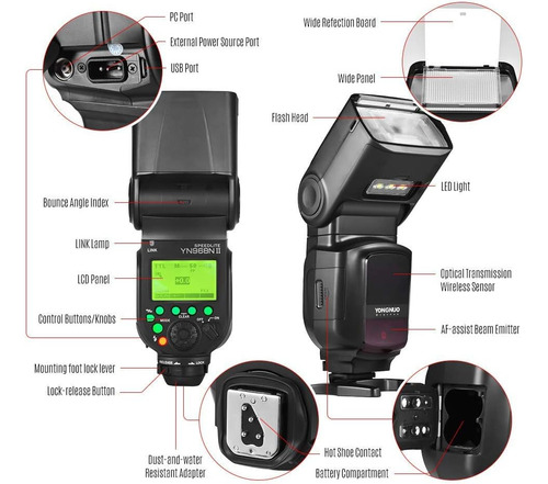 Yongnuo Yn968n Ii Yn968nii Gn60, Wireless On Camera Flash...