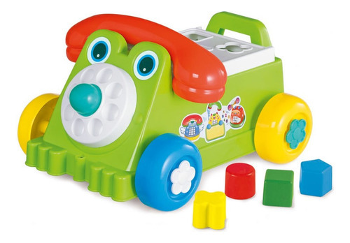 Rivaplast 610 telefono arrastre y encastre formas juguete didactico bebes color Multicolor
