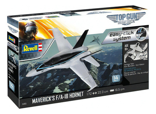 Revell 04965 Top Gun Maverick f/A-18 Hornet 1/72, fácil de hacer clic