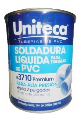 Soldadura O Pega Tuberias Pvc Agua Fria Uniteca