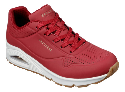 Tenis Skechers Mujer Uno - Stand On Air Rojo - Blanco