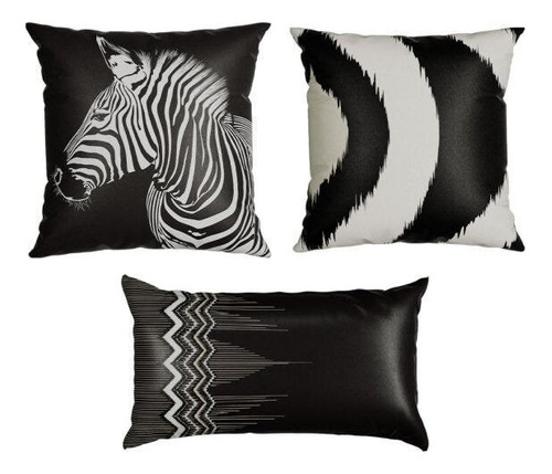 Kit 3 Capas Para Almofada Animal Print Silk Home Belchior