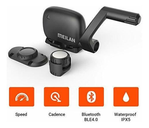 Sensor De Cadencia Velocidad Meilan C3 Para Bicicleta Color Negro