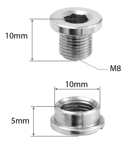 Kit 8 Parafusos 7mm Pedivela P/ Uma Coroa Narrow Wide Oval