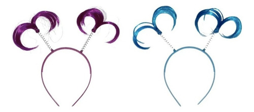 12 Diadema Colitas Pelo Loco Neon Batucada Fiesta Colores