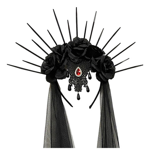 T Diadema Con Velo De Halloween Para Puesta En Escena, Y