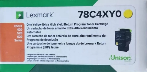 Toner Lexmark 78c4xy0 Cs420 Cs520 Cs620 Cx420 Cx520 Cx620 Tinta Amarillo