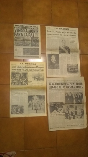4 Diarios La Muerte Del Presidente Perón Julio 1974