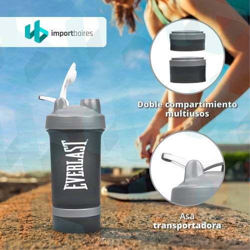 Imagen 7 de 10 de Vasos Shaker Everlast Doble Compartimiento Proteinas Batidos