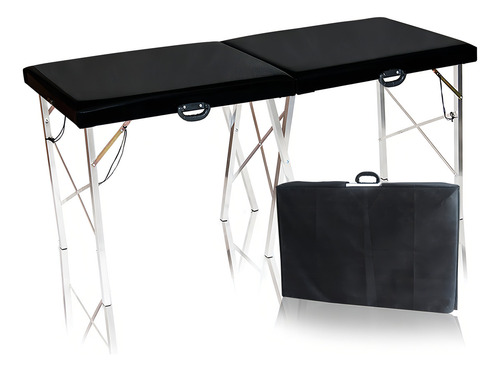 Maca Portátil Dobrável Alumínio Massagem Sf01 200kg Cor Preto