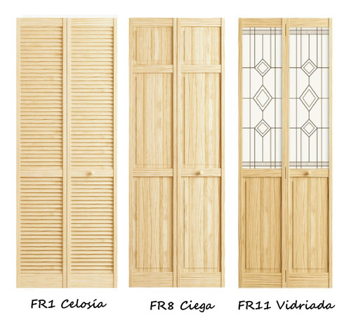 Imagen 2 de 9 de Puerta Plegable 2 Hojas Madera 101.5 X 244 A 246 Adaptable