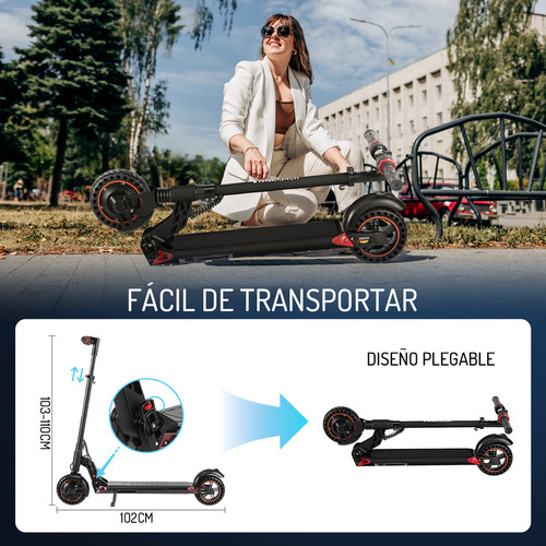 HONEY WHALE F4 Scooter Eléctrico Plegable para Adultos, Patin electrico con Motor de 450W, Velocidad Máxima 30KM/H Autonomía 13KM, 3 Velocidades, Llantas Sólidas HONEYWHALE