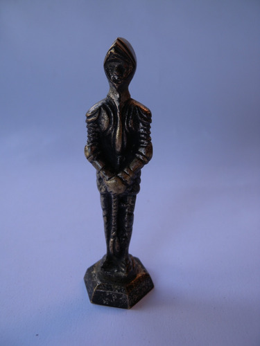 Sello Para Lacre Lacrador En Bronce Figura Caballero Antiguo