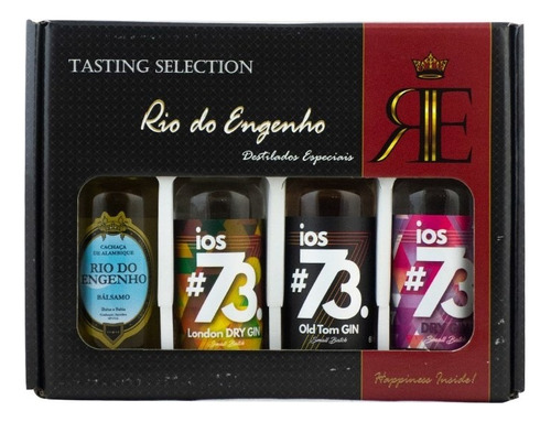 Kit Miniatura Gins Variados E Cachaça Rio Do Engenho 4x60ml