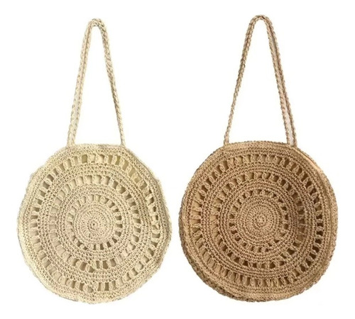 Conjunto Bolsa De Crochê Alça Grande Artesanal Feminina