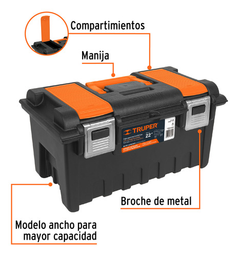 Caja De Herramientas Con Compart 22 Truper // Ferrenet