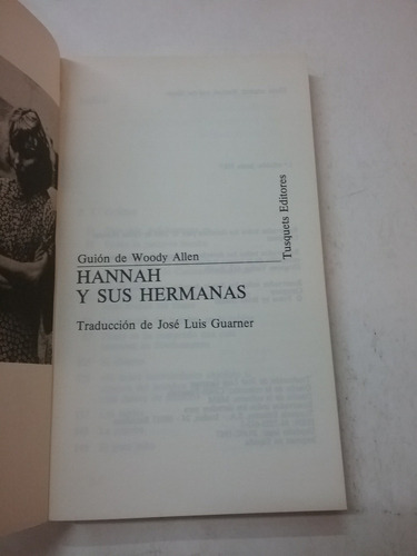290 Libro Hannah Y Sus Hermanas - Edit Tusquets- Woody Allen (Usado)