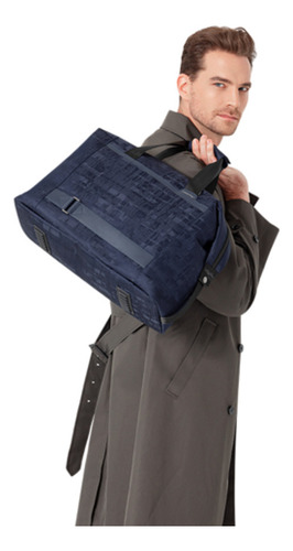 Bolsa De Viagem Masculina Executiva De Bordo Avião Viagem Masculina Luxo Resistente Grande Premium Com Alça Zafin Cor Azul