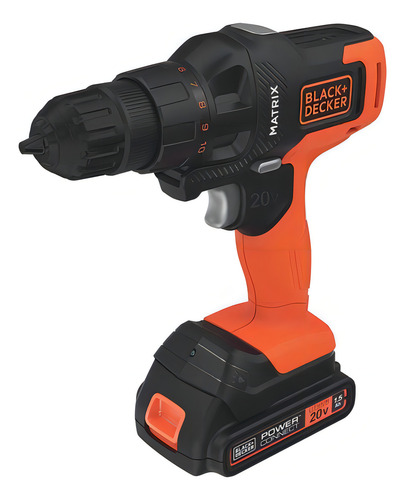 Taladro atornillador inalámbrico de 25mm Black+Decker MAX MATRIX 20V + accesorio 127V