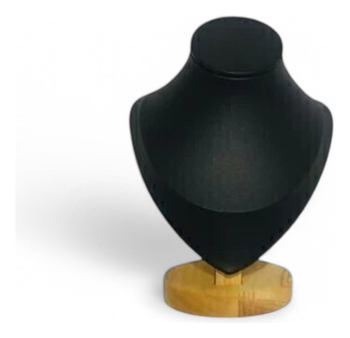 Exhibidor Collares Torso Pechera Biju Con Base Madera 21hx15 Negro
