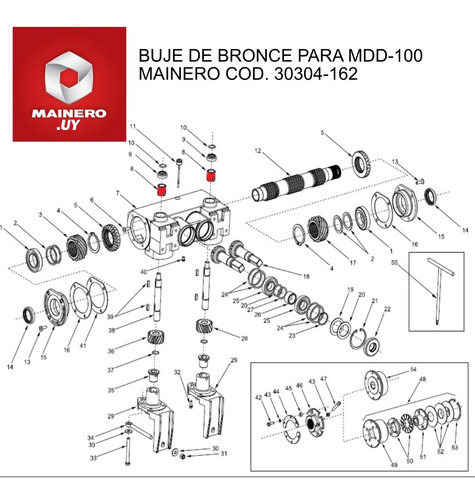Imagen 2 de 2 de Buje De Bronce Para Mainero Mdd-100 Cod.30304-162 (x Unidad)