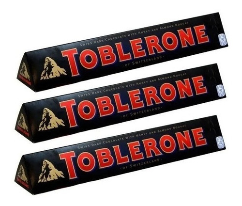 Kit 3 Toblerone Chocolate Amargo Dark Exclusivo - 100g
