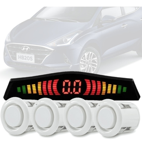 Sensor De Re Estacionamento Branco 4 Pontos Hyundai Hb20