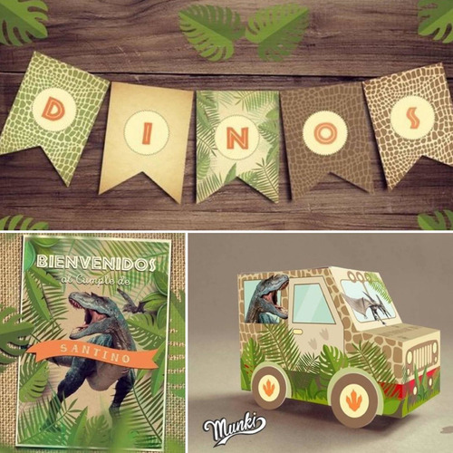 Kit Imprimible Dinosaurios Candy Bar Personalizado Jurassic 