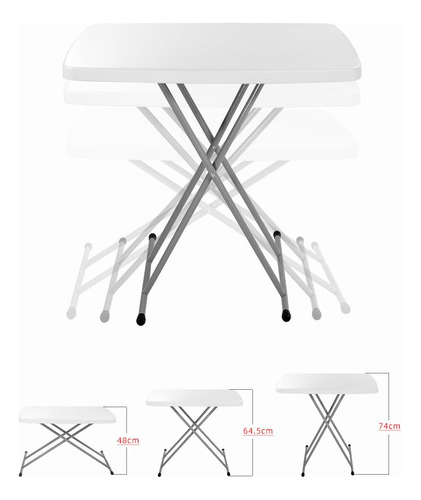 Mesa Plegable De Servicio 76.5x50cm 3 Alturas Para Eventos