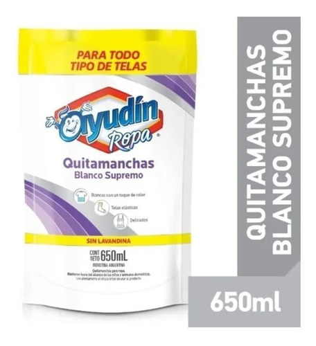 Quitamanchas Ropa Ayudín Blanco Supremo  650 Ml