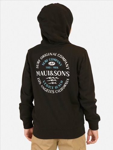 Poleron Surf Original Company Negro Juvenil Maui And Sons