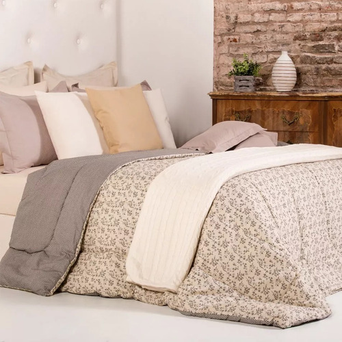 Colchon Somier 2 Plazas Respaldo Acolchado Sabana Almohadas