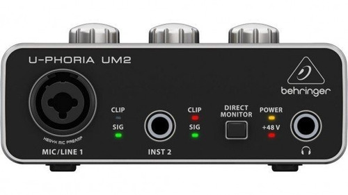 Interface Audio Usb C/ Phantom Power Behringer U-phoria Um2