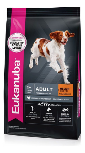 Alimento Eukanuba adulto de raza mediana sabor mix en bolsa de 3 kg