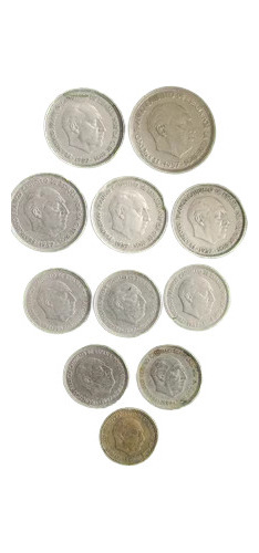 Pesetas España 1957 Franco Monedas Varias Lote Completo 