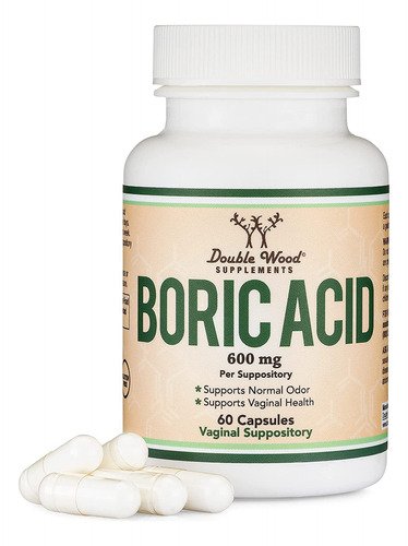 Ácido Bórico 600mg Supositorios Vaginales Usa 60 Cápsulas