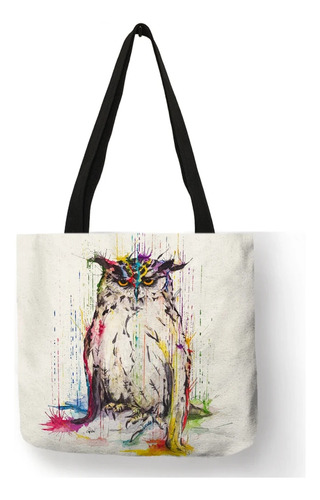 Bolso De Compras Waterart Para Mujer, Diseño De Pájaro, Búho