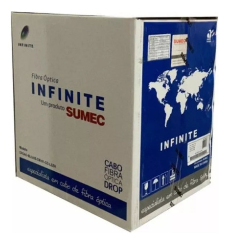 Cabo Fibra Óptica Drop 1km Sumec Lszh Preto 1fo