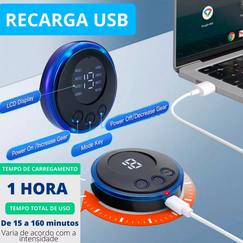 Kit 3 Massageador Portátil Recarregável Dor Pescoço Coluna 110v/220v Usb