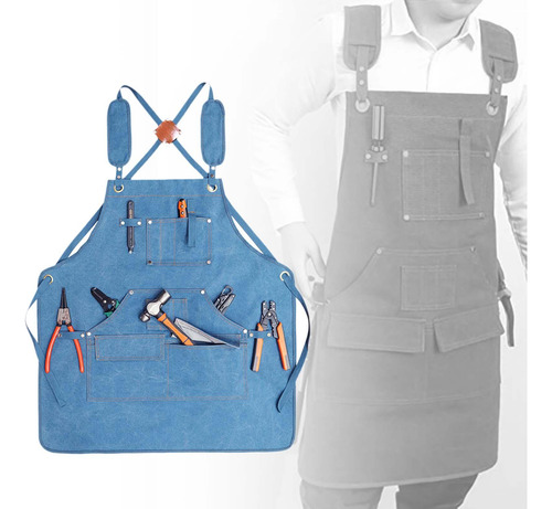 Delantal De Carpintería, Delantal De Jardinería Azul Claro