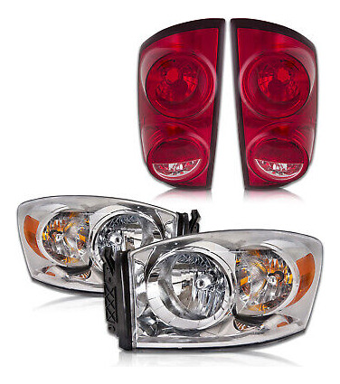 For 07-08 Dodge Ram Pickup Truck Chrome Halogen Headligh Eei