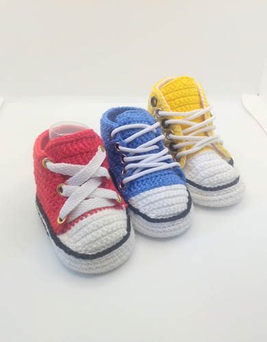 Tenis Tejidos A Crochet Para Recién Nacido Varios Colores 