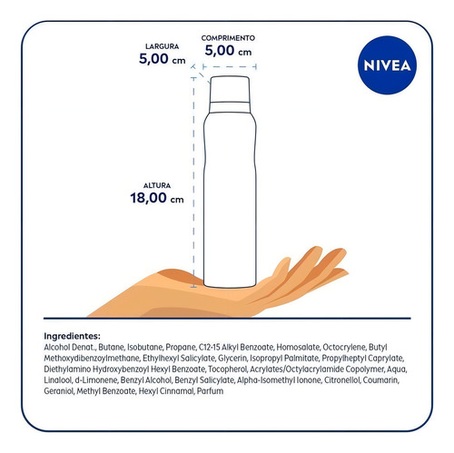 Protetor Solar Spray Protect & Toque Seco Fps 30 Nivea Sun